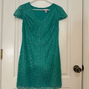 Lilly Pulitzer Teal Lace Mini Dress